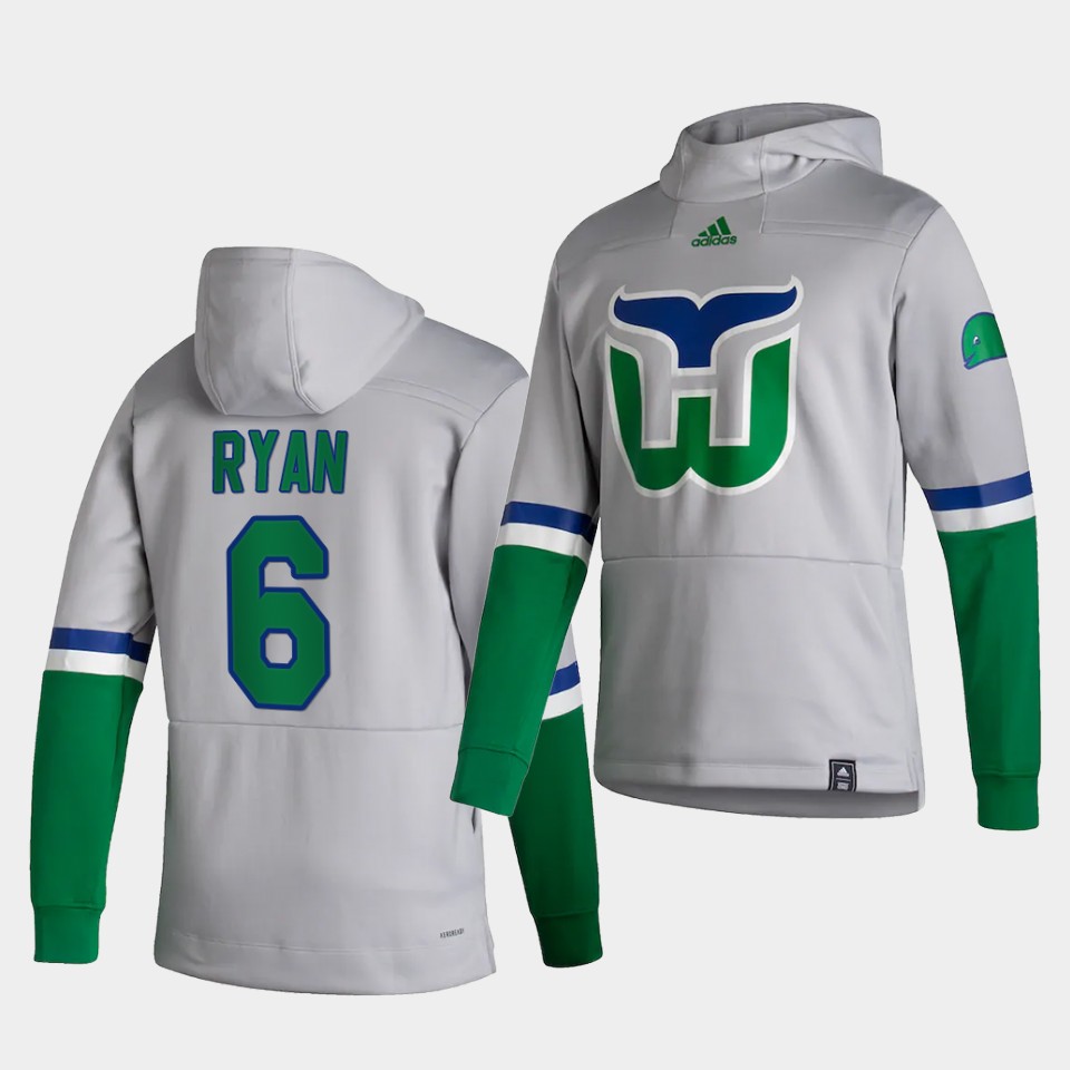 Men Carolina Hurricanes #6 Ryan White NHL 2021 Adidas Pullover Hoodie Jersey